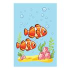 Placa Decorativa Infantil Fundo do Mar Peixes Palhaço 20x30