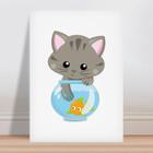 Placa decorativa infantil desenho gato pb - Wallkids - Placa Decorativa -  Magazine Luiza