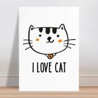 Placa decorativa infantil gato frase Eu amo gato