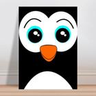 Placa decorativa infantil pinguim desenho