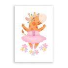 Placa Decorativa MDF Bailarina Girafa 30x40cm