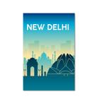 Placa Decorativa MDF Cidades Viagem Nova Delhi 30x40cm