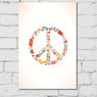 Placa Decorativa MDF Peace and Love Floral 30x40