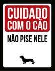 Placa Decorativa - Não Pise Nele Salsicha 27X35