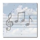 Placa Decorativa - Notas Musicais - 1219plmk