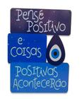 Placa Decorativa Olho Grego Pense Positivo Decoração Mdf