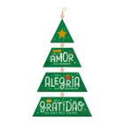 Placa Decorativa para Porta Árvore de Natal com Corda 34,5x20cm MDF - Wp Connect