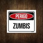 Placa Decorativa - Perigo Zumbis 18X23