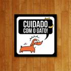 Placa Decorativa Pet - Cuidado Com O Gato