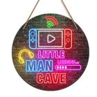 Placa decorativa Simimi art Little Man Cave, presente de Natal