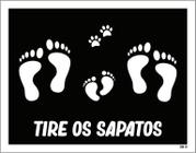 Placa Decorativa - Tire Os Sapatos Pegadas 27X35