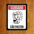 Placa Decorativa Um Sábado Qualquer Cuidado Cão Pastor 27X35