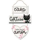 Placa Decorativa Uma Casa Com Gatinho Não Falta Amor - Mdf