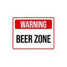 Placa Decorativa - Warning Beer Zone 27X35