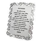 Placa Decorativo Prata - Pai Nosso Gravado - Enfeite de Mesa para Sala