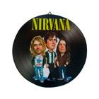 Placa Disco de Vinil Decorativo em Madeira Star - Banda Nirvana