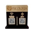 Placa Display Logo e 2 Qr Code Pix e Wifi em Acrílico Dourado e Preto