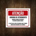 Placa Divertida Atenção Horário De Funcionamento 36X46