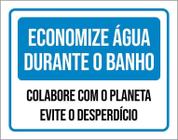 Placa Economize Água Durante Banho Planeta 36X46