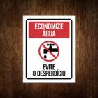 Placa Economize Água Evite Desperdício - Placa Sinalização