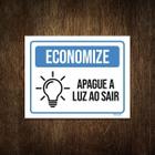 Placa Economize Apague A Luz Ao Sair 18X23