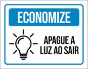 Placa Economize Apague A Luz Ao Sair 18X23