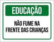 Placa Educação Não Fume Na Frente Das Crianças 36X46