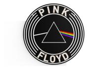 Placa Em Alto Relevo Pink Floyd Bandas Música Redonda 44cm