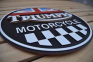 Placa Em Alto Relevo Triumph Motociclismo Garagem 44cm