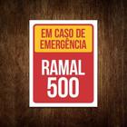 Placa Em Caso De Emergência Ramal 500 Segurança Aviso 27x35