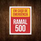 Placa Em Caso De Emergência Ramal 500 Segurança Aviso