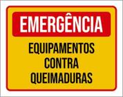 Placa Emergência Equipamento Contra Queimaduras 18X23