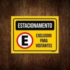 Placa Estacionamento Amarela Exclusivo Visitantes 36X46