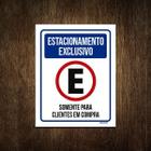 Placa Estacionamento Exclusivo Clientes Em Compra 18X23