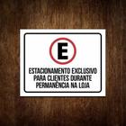 Placa Estacionamento Exclusivo Clientes Sinalização 36X46