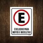 Placa Estacionamento Exclusivo Motos Bicicletas 18X23