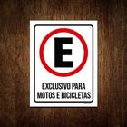 Placa Estacionamento Exclusivo Motos Bicicletas 27x35