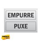 Placa Etiqueta Sinalização Autoadesiva Empurre Puxe 65X200Mm