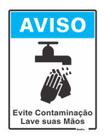 Placa Evite Contaminação Lave 15x20 Poliestireno - Sinalize - Sinalize