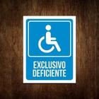 Placa Exclusivo Deficiente - Placa De Acessibilidade