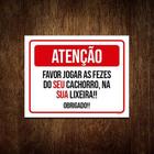 Placa Favor Jogar Fezes Cachorro Na Lixeira 18x23cm 3un