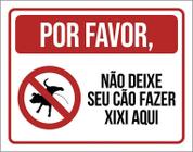 Placa Favor Não Deixe Seu Cão Fer Xixi Aqui Nova 18X23