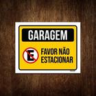 Placa Garagem Favor Não Estacionar 18X23 - Sinalizo.Com