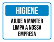 Placa Higiene Ajude Manter Limpa Nossa Empresa 27X35