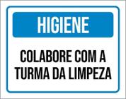 Placa Higiene Colabora Com Turma Da Limpeza 27X35