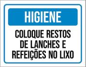 Placa Higiene Coloque Resto Lanches Lixo 27X35