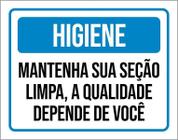 Placa Higiene Mantenha Sua Seção Limpa 36X46