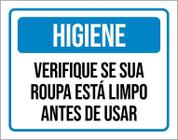 Placa Higiene Verifique Sua Roupa Está Limpa 36X46