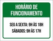 Placa Horario Funcionamento Segunda Sexta Sábado 9 36X46