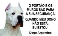 Placa Identificação Cão Bravo Cuidado Dogo argentino